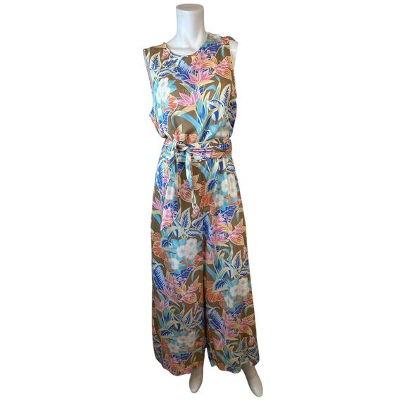 J. McLaughlin Rebekka Floral Wide Leg Jumpsuit Belt Tie Waist sz L NWOT - Picture 16 of 16